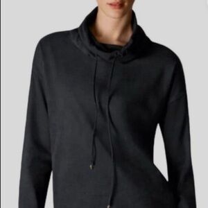 Wolford Faux Suede Cowl-Neck Top XS Black NWT